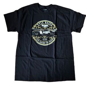 NASCAR KYLE BUSCH #8 REBEL BOURBON TSHIRT L NWT 'Live Against The Grain' VTG